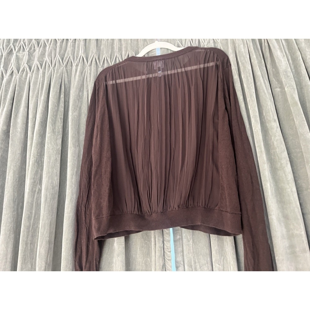 Cabi Sweater Cardigan Women's Mesh Back Brown Size - Picture 10 of 11